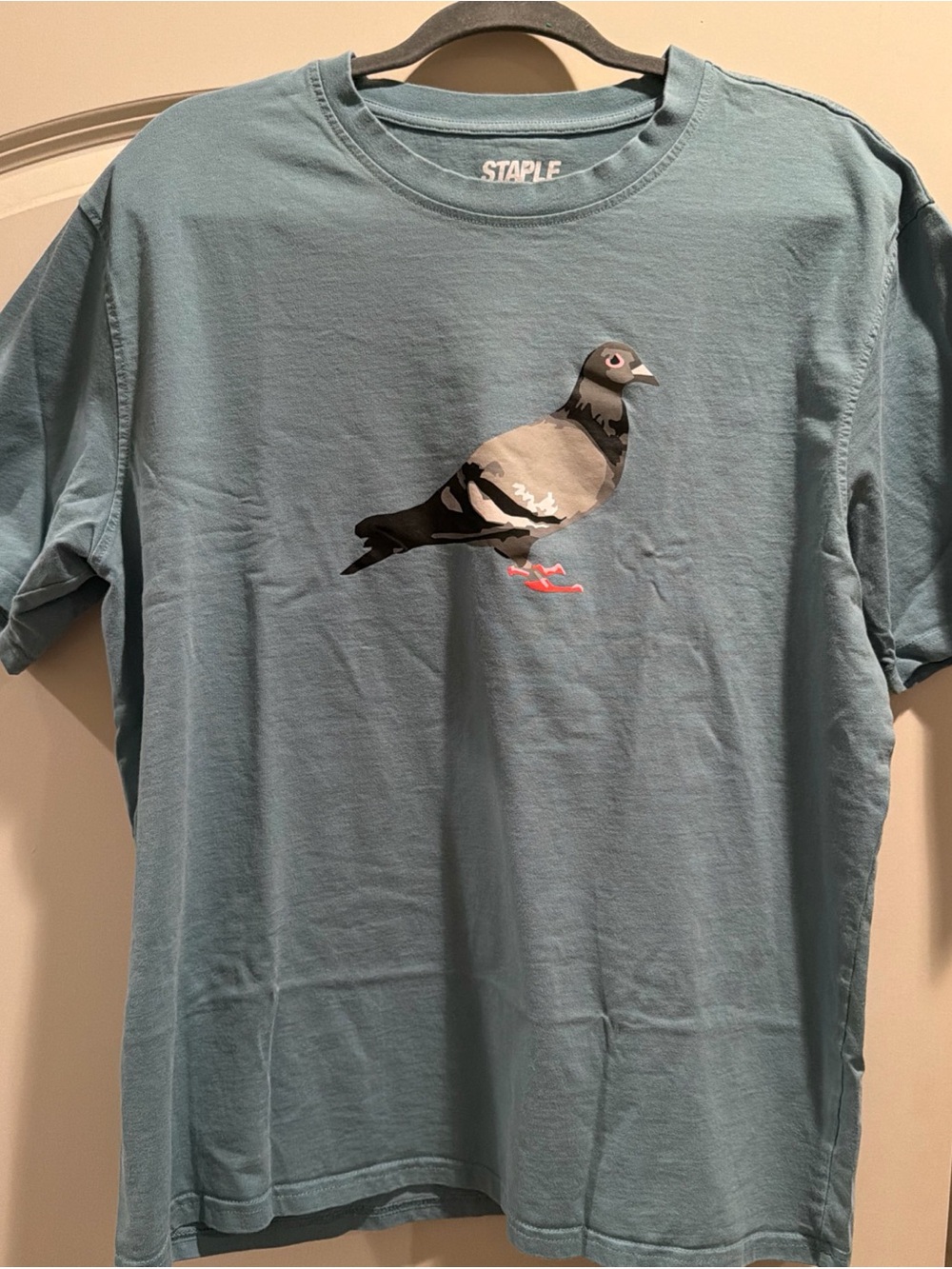 Staple Teal Blue T-Shirt with Pigeon Graphic